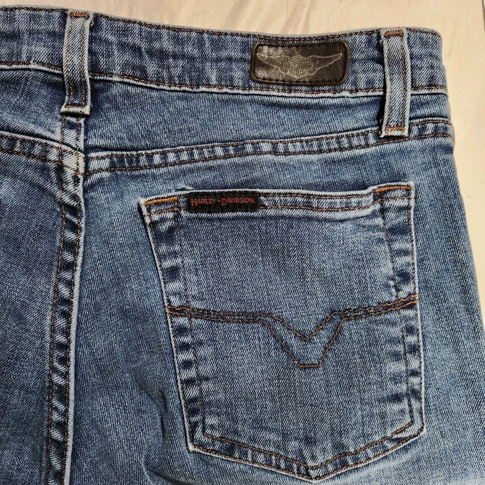 Harley Davidson Womens Size 6 Regular Dark Wash Denim‎ Blue Jeans - Picture 3 of 7